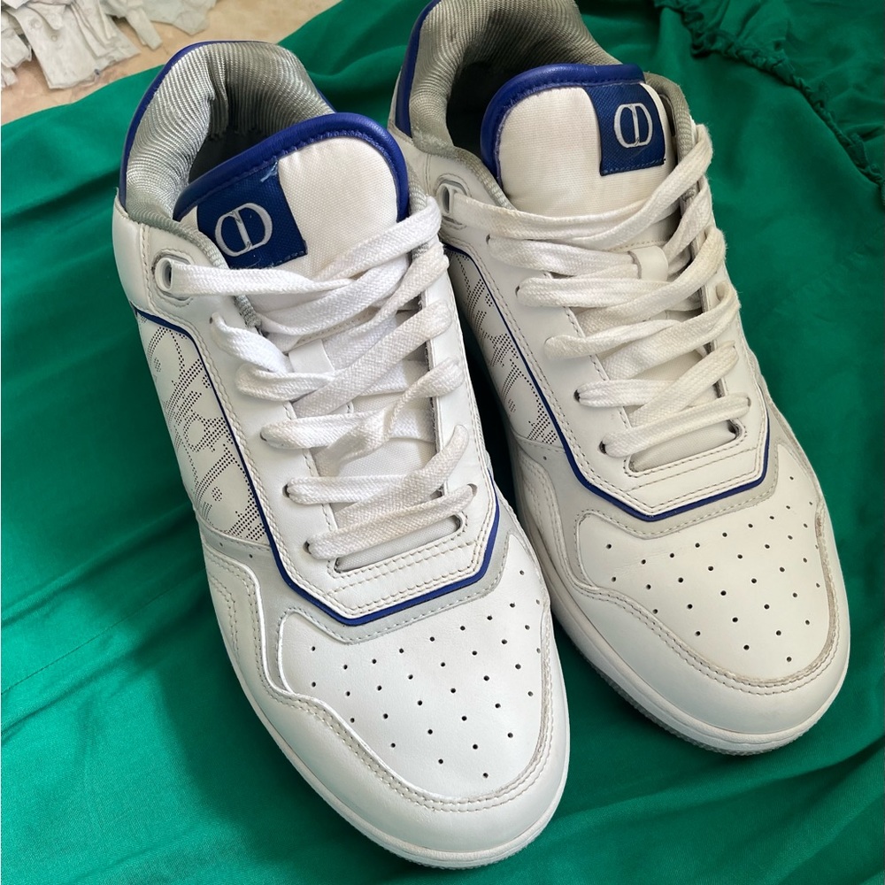 Used DiorB27 White And Purple Smooth Calfskin With White Dior Leather Sneakers. - Picture 9 of 10